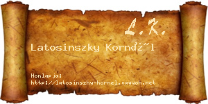 Latosinszky Kornél névjegykártya