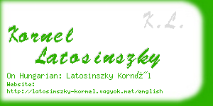 kornel latosinszky business card